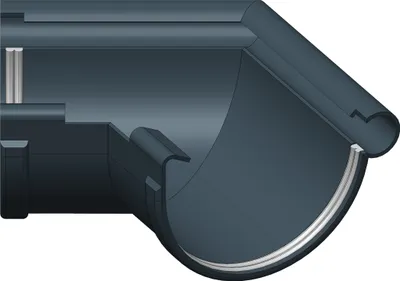 Produktbild von Dachrinne Halbrund 100mm Einzelteile | Außenecke Innenecke Winkel 120° 6-Eck Anthrazit | Kunststoff PVC Fallrohr DN60 | Gartenhaus Carport Terasse
