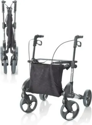 Produktbild von Rollator Topro Troja Original inkl. Stoffsitz und Netzkorb (max. 10 kg), silber Gr. S