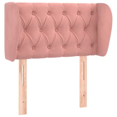 Image de vidaXL Tête de lit avec oreilles rose 83x23x78/88 cm velours