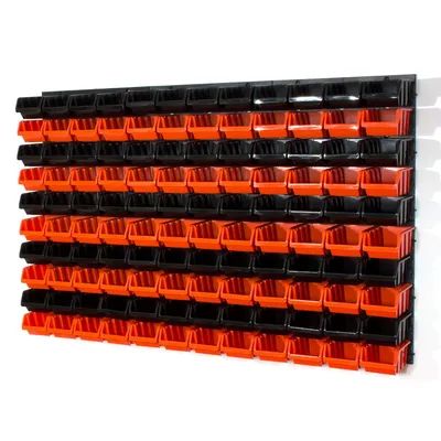 Image de 120 bacs gerbables avec étagère murale 120 x 80 cm | étagère murale de stockage