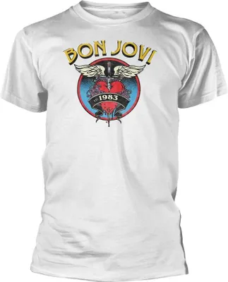 Obrázek produktu pro Bon Jovi - "1983" Tričko pro muže/dámy Uni PH2105 (XXL) (Bílá)