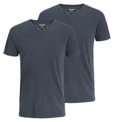 Produktbild von 2er Pack JACK & JONES Herren T-Shirts JJESPLIT Neck Tee SS