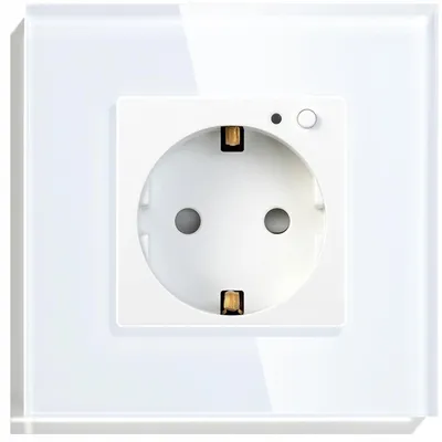Produktbild von ZigBee TUYA Smart-Steckdose + RTX-Glasrahmen weiß