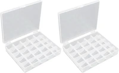 Obrázok produktu pre Úložné boxy na cievky, 25 priehradiek, priehľadný plast, pre šijacie potreby