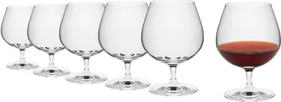 Produktbild von Rona2serve Weinbrandglas Cognac Glas 400 ml I Cognac Gläser 6er Set I hochwertige Brandy Gläser spülmaschinenfest I Weinbrandgläser stoßfest I Cognac