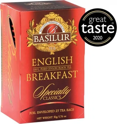 Obrázok produktu pre Basilur – ENGLISH BREAKFAST Čierny klasický cejlónsky čaj, 25 vrecúšok
