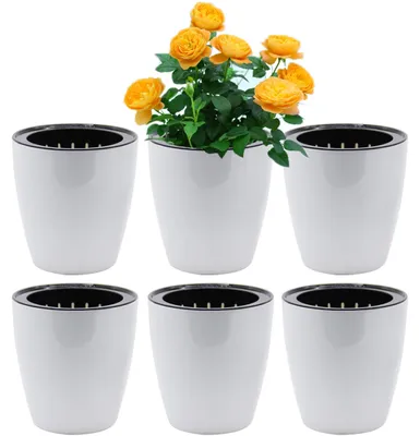 Produktbild von Selbstbewässernder Pflanzkübel, weiß, XL, für Garten und Balkon