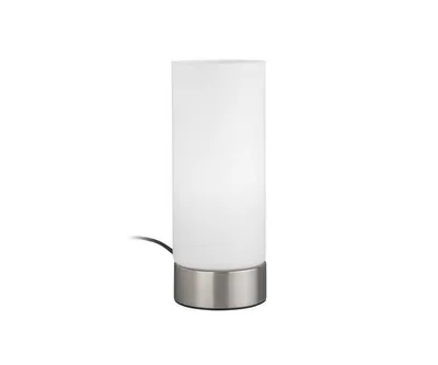 Produktbild von Touch Dimmer Tischlampe | 3-Stufen Dimmbar | LED | Satinierter Glasschirm | Nickel Matt | Warmes Licht