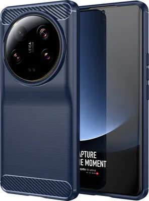 Produktbild von Xiaomi 13 Ultra Hülle, Carbon-Faser TPU Silikon Stoßfest Schutzhülle für Xiaomi 13 Ultra Blau
