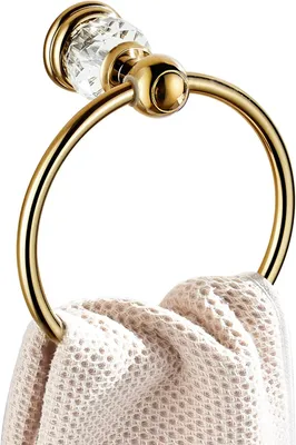 Produktbild von Runder Handtuchring aus goldenem Kristall für Badezimmer, dekorative Wandhalterung