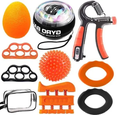 Produktbild von Famanu Handtrainer Set - 10-teilig, verstellbare Handgriffe und Fingertrainer
