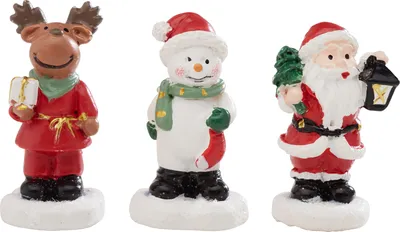 Produktbild von VBS Mini Figuren "Santa, Elch und Schneemann", H ca. 4 cm