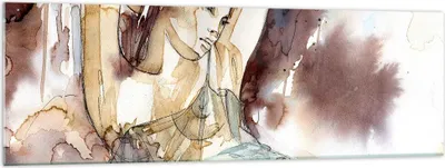 Produktbild von Bilder auf glas - Frau Modell - 160x50cm - Glasbilder - Wandbilder - Bilder - Kunstdruck - zum Aufhängen bereit - Wanddekoration aus Glas - Glas Bilder - Wandbild auf Glas - Einteilig - GAB160x50-3552