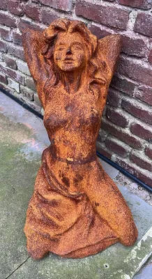 Produktbild von Casa Padrino Jugendstil Garten Deko Skulptur Frau Rost H. 72,6 cm