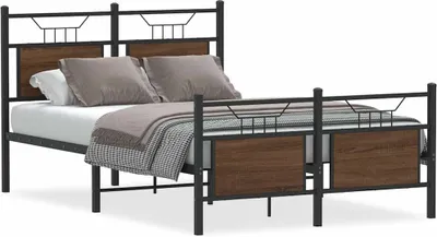 Obrázek produktu pro vidaXL Rám postele bez matrace Hnědý dub 120x190 cm Materiál na bázi dřeva