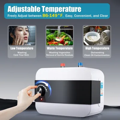 Immagine prodotto di Scaldabagno elettrico - Scaldabagno compatto da 6 litri per bagno e cucina - 1500W - da montare a parete - bianco