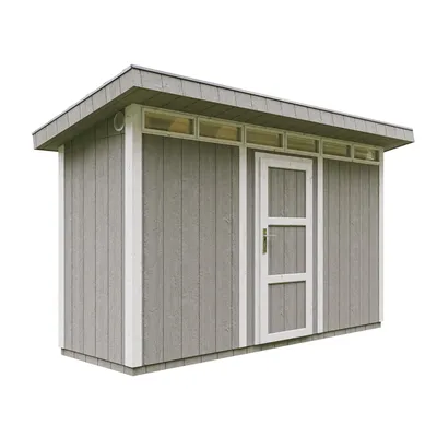 Produktbild von Gartenhaus 4,3m² mit Boden und Bitumenfliesen - Geräteschuppen B161xL411xH239 cm - Gartenhütte TIMBELA M902 - TUNDRA GREY