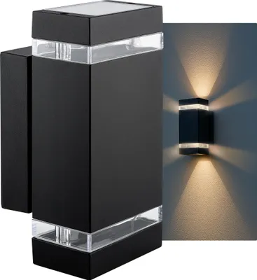 Produktbild von SSC-LUXon ZORA Aussenlampe Wand Up & Down schwarz IP44 – Wandleuchte mit LED GU10 3CCT – Wandlampe für Terasse & Hauseingang