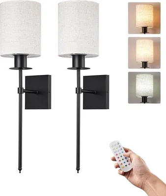 Obrázok produktu pre Nabíjateľná nástenná lampa do obývačky a spálne – s funkciou USB nabíjania – bezdrôtová nástenná lampa – napájanie na batérie – diaľkové ovládanie