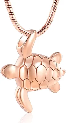 Imagen del producto de Joyería conmemorativa en forma de tortuga, collar urna, recipiente para cenizas, para guardar recuerdos
