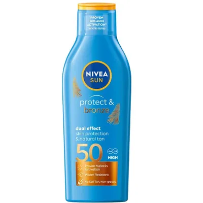 Produktbild von Nivea Sun Schutz & Bräune LSF50, Aktivierende Sonnenschutzlotion 200ml