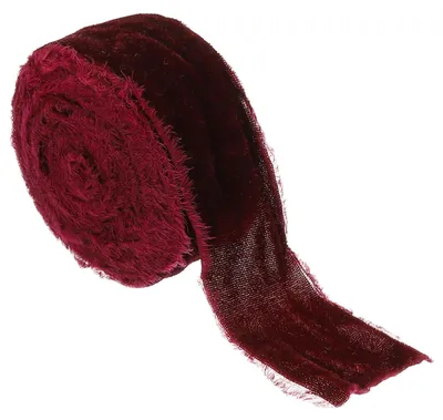 Imagen del producto de Omgoods - Cinta de terciopelo para envoltorios de regalo, 1-1/2 pulgadas x 3 metros, color rojo oscuro