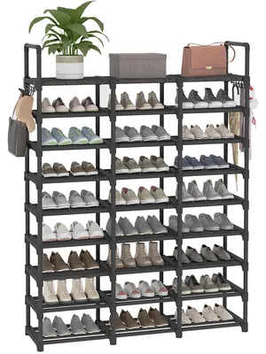 Image de Étagère à chaussures en métal 9 niveaux pour 54 paires de chaussures