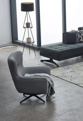 Produktbild von Polstersessel Sessel Einsitzer Stoff Sitzer Moderne Grau Wohnzimmer