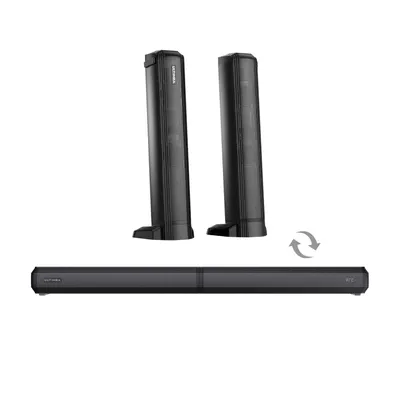 Imagen del producto de Barra de sonido ULTIMEA de 2.2 canales, diseño 2 en 1 con componentes desmontables, incorpora 2 altavoces de agudos y 2 altavoces de graves, Bluetooth 5.3, ARC, conexión óptica, AUX y USB