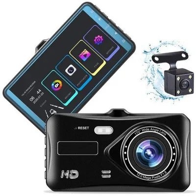 Productafbeelding van Dashboardcamera - Voor- en achterkant - Volledige HD - Parkeerstandmodus - 170° groothoeklens - Inclusief 128GB geheugenkaart