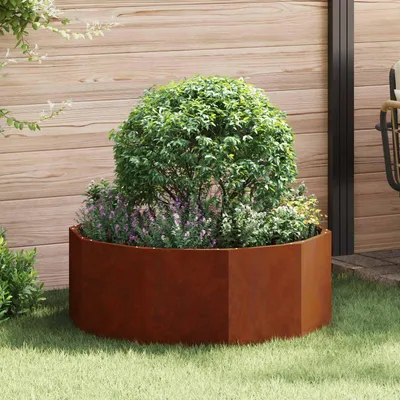 Produktbild von "Schlussverkauf" Pflanzkübel im Garten - 1 pc - Blumenbeet/Gartenbeet - Rostig 90x90x35 cm Wetterfeststahl  C13611