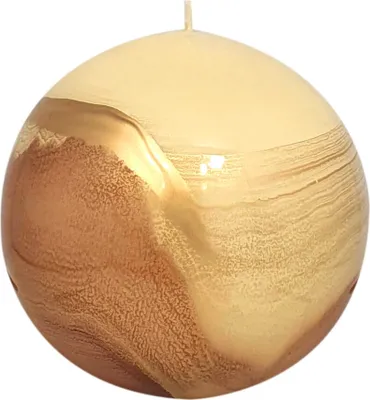 Produktbild von Kugelkerze "Design Lotos" sand/cappuccino Ø 80 mm