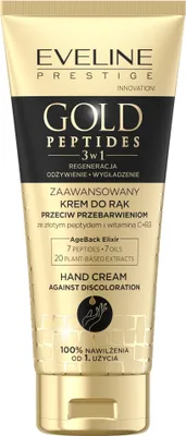 Produktbild von Eveline Cosmetics Gold Peptides – feuchtigkeitsspendende, glättende Handcreme