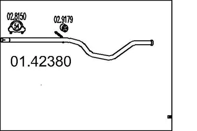 Produktbild von MTS Abgasrohr Auspuffrohr passend für PEUGEOT 307 (3A/C) Hinten 01.42380