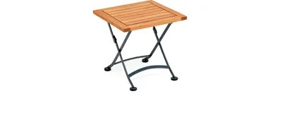 Produktbild von Merxx Klapphocker "Schlossgarten" - Flachstahl mit Eukalyptusholzbelattung