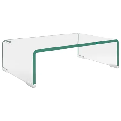 Zdjęcie produktu dla vidaXL Stolik pod telewizor/podstawka pod ekran szklana przezroczysta 40x25x11 cm