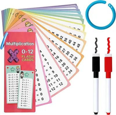 Produktbild von 1x1 Lernkarten Einmaleins 1-12 Multiplikation Kinder Spiel.