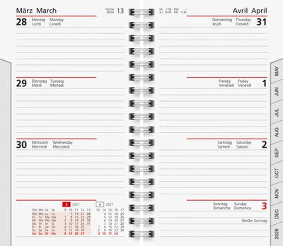 Produktbild von 2027 rido/idé Kalender-Einlage Taschenplaner