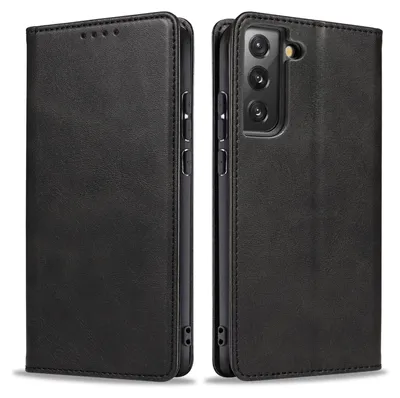 Produktbild von Handyhülle für Samsung Galaxy S21 FE Kunstleder Flip Cover Hülle Klapphülle Case Kartenfach Farbe: Schwarz