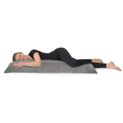 Produktbild von Seitenschläferkissen 40 x 145 cm, Bezug aus Cord, Stillkissen, Bodypillow, grau, sleepling