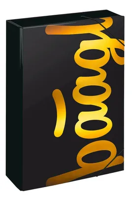 Produktbild von Baagl Heftbox für Schulranzen - Heftmappe A4 für Kinder mit Gummiband und Innenklappen - Sammelmappe, Sammelbox mit Gummizug für Jungen (Gold)