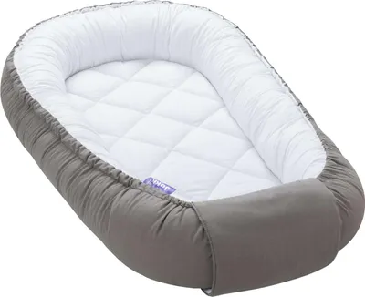 Produktbild von Grau & Weiß Gesteppt Babynest Kokon Comfort