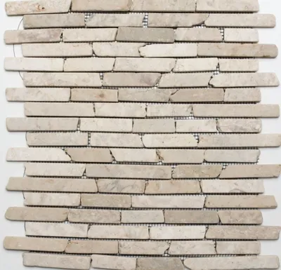 Produktbild von Mosaik Fliese Marmor Naturstein hellbeige Brick Biancone MOS40-0105_f