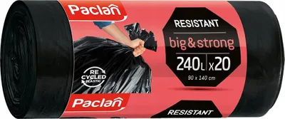 Zdjęcie produktu dla Worki na śmieci Paclan 240L 20 szt. Big&Strong