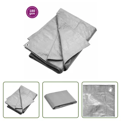 Produktbild von The Living Store Abdeckplane 180 g/m² 3x4 m Grau HDPE