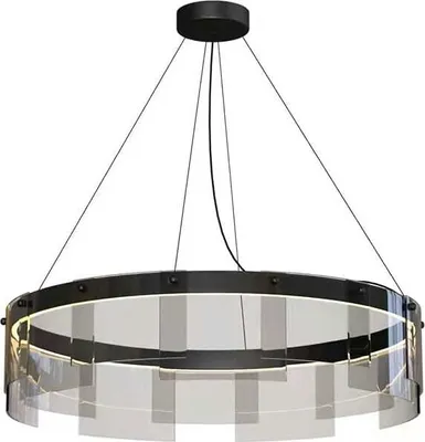 Zdjęcie produktu dla Gallen  - nowoczesny żyrandol pierścień LED szkło 60cm ring czarny