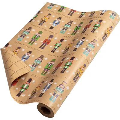 Produktbild von RUSPEPA Weihnachts-Geschenkpapier Nussknacker Solides Kraftpapier 43,2cm x 10m