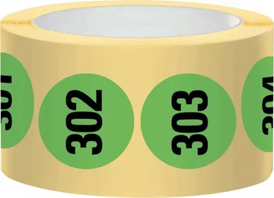 Produktbild von Dreifke® Aufkleber I Markierungspunkt, numeriert 001-500, hellgrün, Haftpapie...