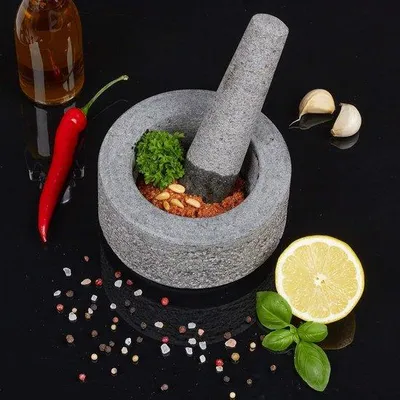 Produktbild von Famanu Mörser und Stößel - Granit, 14 cm Durchmesser