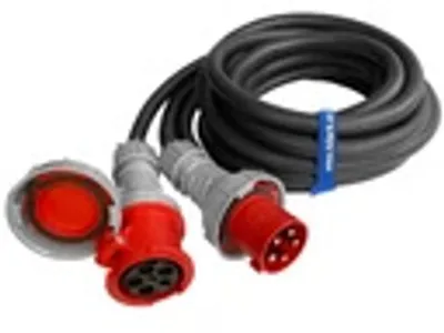 Obrázok produktu pre Hilark gumový predlžovací kábel H07RNF 5x16 mm (5g16 mm) 63A IP44 Zástrčka a zásuvka sú 5-pólové (10 m)